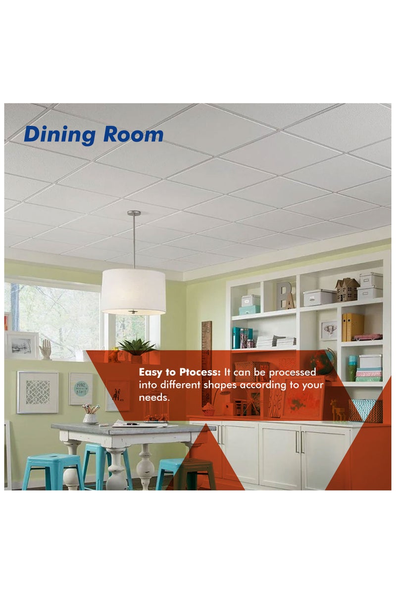 درافل بلاط سقف معلق من الجبس من دورافيل، أبيض فائق النحافة، 600×600×7 مم، عبوة من 8 قطع - Image 5