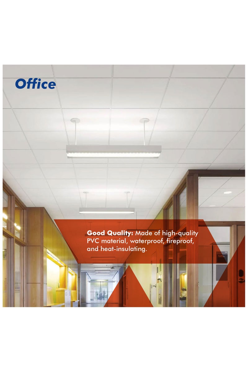 درافل بلاط سقف معلق من الجبس من دورافيل، أبيض فائق النحافة، 600×600×7 مم، عبوة من 8 قطع - Image 4