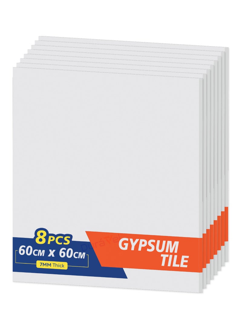 درافل بلاط سقف معلق من الجبس من دورافيل، أبيض فائق النحافة، 600×600×7 مم، عبوة من 8 قطع - Image 1
