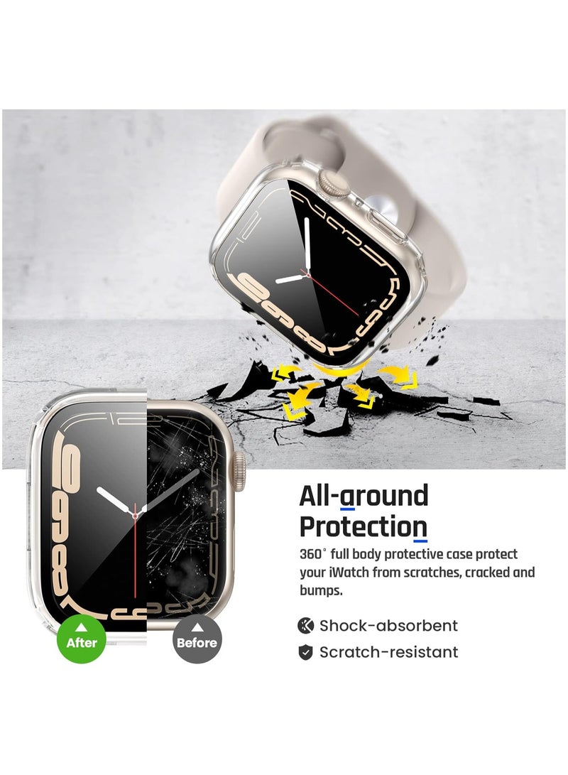 Waterproof Case for Apple Watch SE Series 6/5/4 44mm with Tempered Glass Screen Protector, 360 Full Coverage Protective Cover for Apple iWatch 44mm, Clear - Image 5