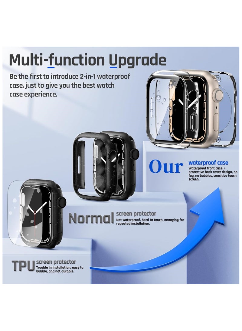 Waterproof Case for Apple Watch SE Series 6/5/4 44mm with Tempered Glass Screen Protector, 360 Full Coverage Protective Cover for Apple iWatch 44mm, Clear - Image 2