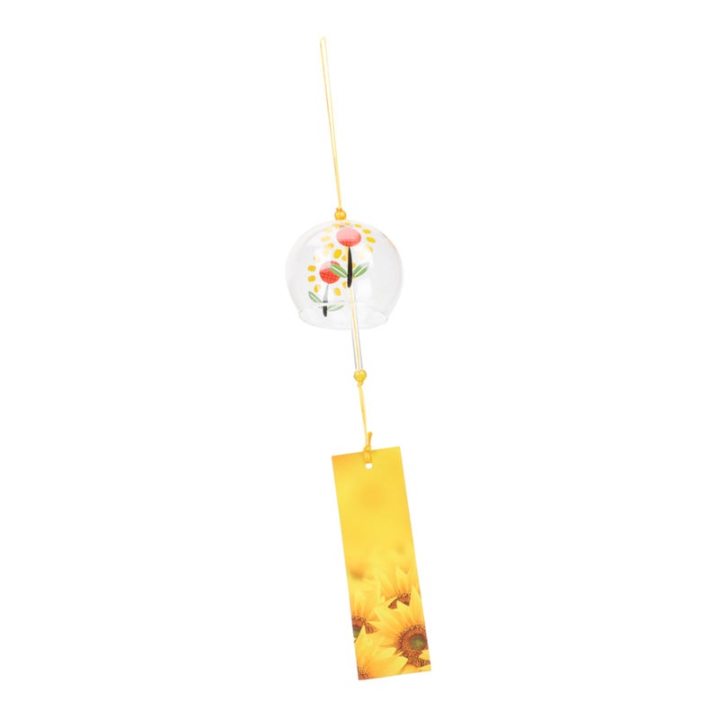 Japanese Style Handmade Glass Wind Chime Sunflower Design Outdoor Garden Patio Decor - Image 2