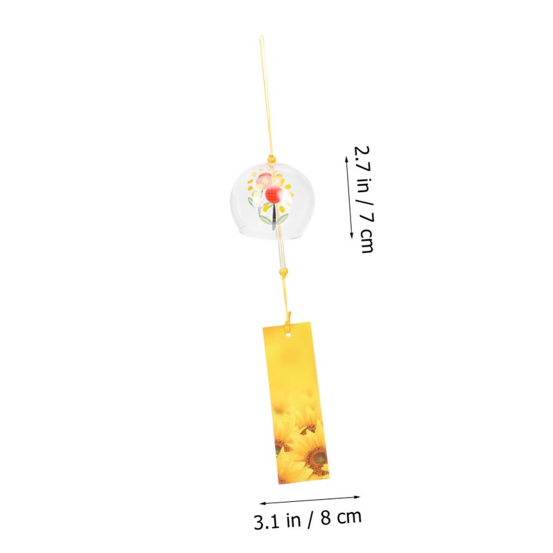 Japanese Style Handmade Glass Wind Chime Sunflower Design Outdoor Garden Patio Decor - Image 3