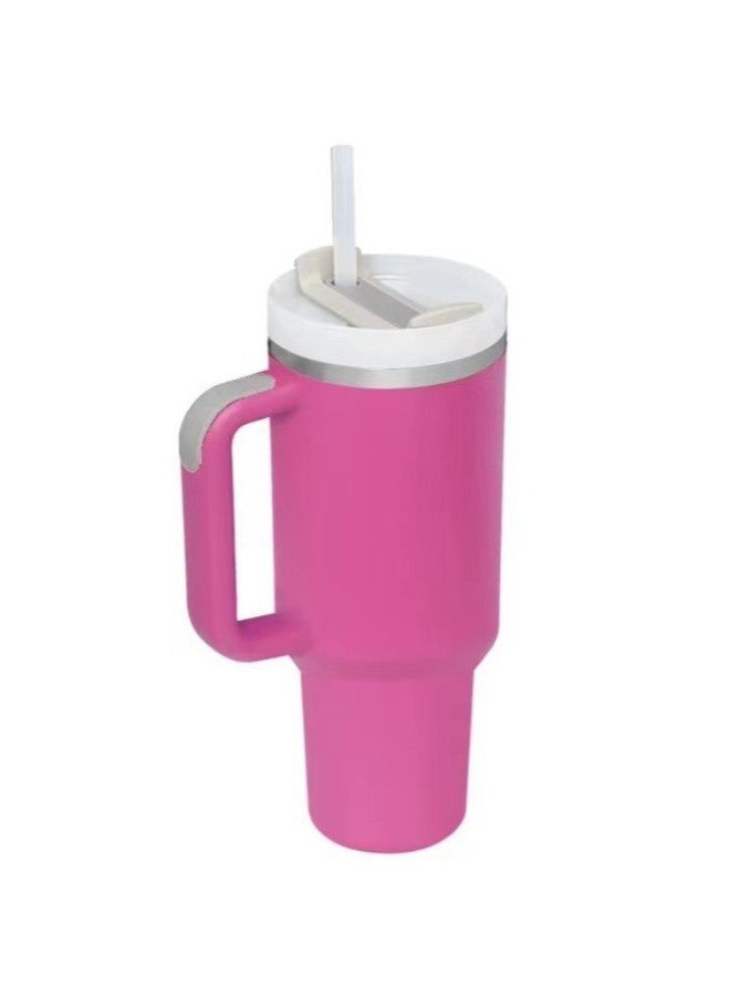 Second Generation 40oz Straw Car Cup 304 Stainless Steel Insulated Cup Large Capacity Portable Handle Ice Cup