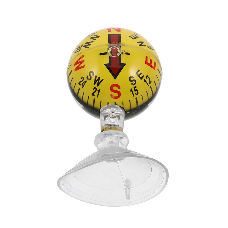 38mm Plastic Car Compass Ball With Suction Cup Mount For Dashboard Navigation - Image 2