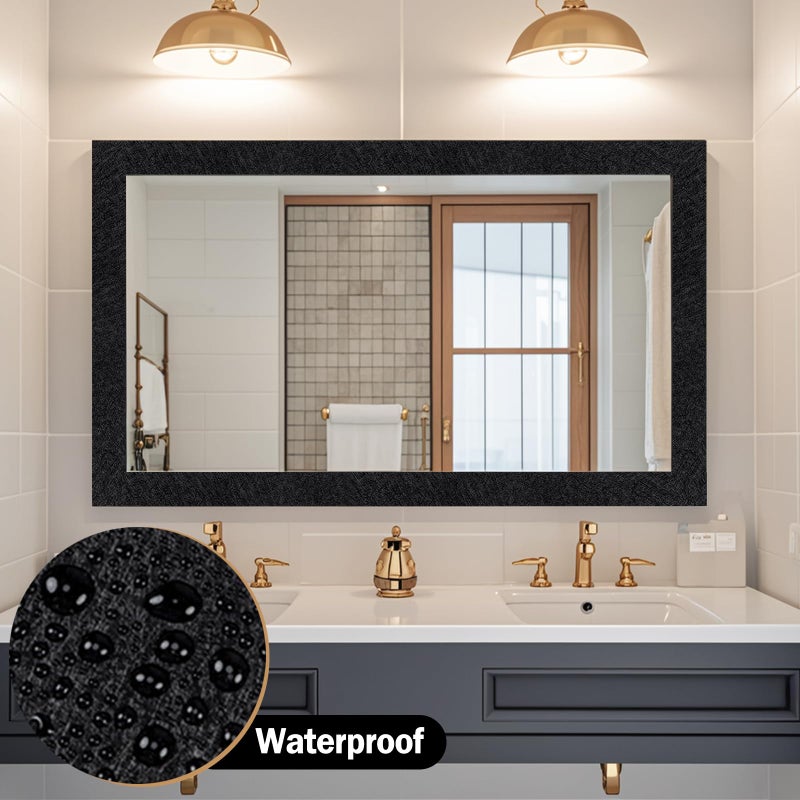 Avinyl 10M Black Mirror Border Peel and Stick Wallpaper, Self Adhesive Waterproof Wallpaper Mirror Frame Tape for Bathroom Decor, Silk Peel and Stick Trim Removable Kitchen Wall Decor 1.96" x 393" - Image 5