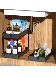 Juud Juud 3-Tier Rolling Storage Cart with Wheels Slim Plastic Utility Shelf Organizer for Kitchen Bathroom Office & Narrow Spaces Movable Trolley with Hooks Drainage Shelves Easy Assembly for Multipurpose Use  - Image 3