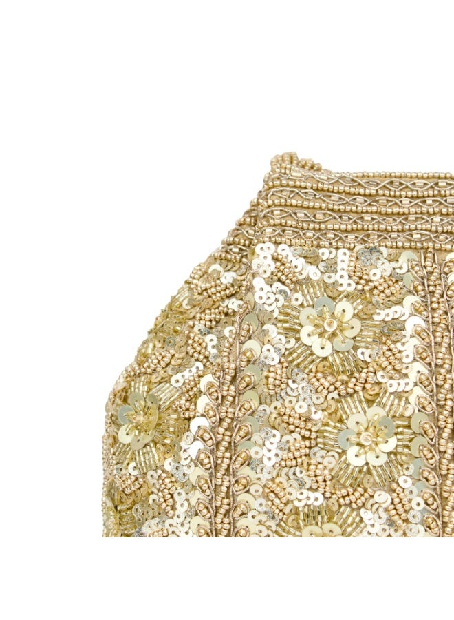Dollar's Beaded Clutch Bag for Women RP05, Satin Luxury Handcrafted Beaded Handbag, Bridal Wedding Party Purse, Elegant Designer Formal Evening Bag, Formal Wear Accessory (Bronze) - Image 2