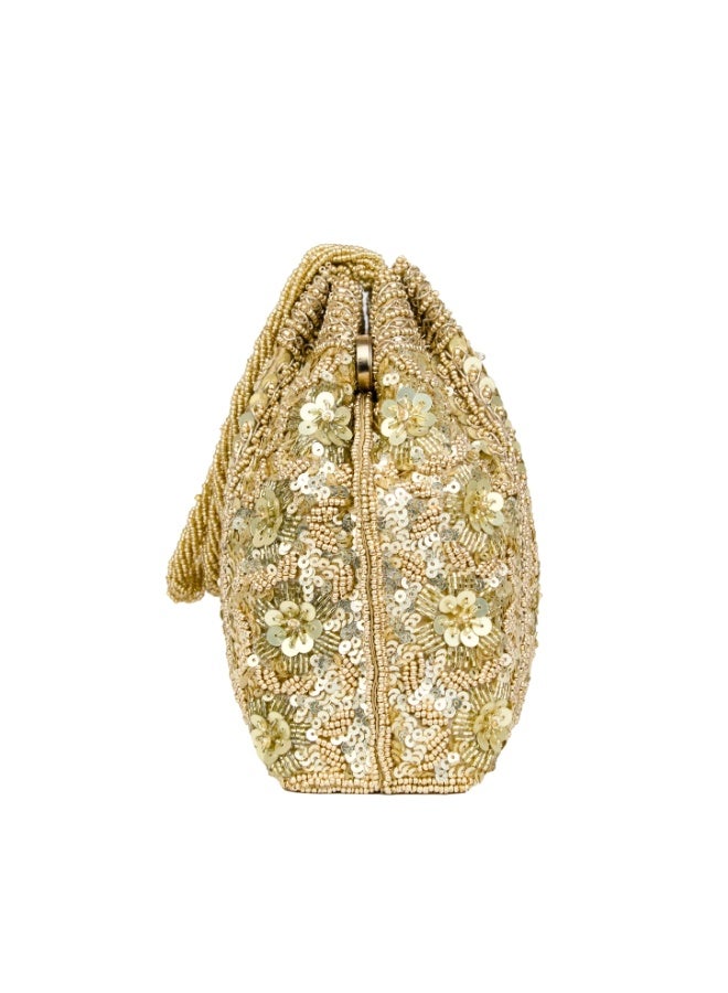Dollar's Beaded Clutch Bag for Women RP05, Satin Luxury Handcrafted Beaded Handbag, Bridal Wedding Party Purse, Elegant Designer Formal Evening Bag, Formal Wear Accessory (Bronze) - Image 3