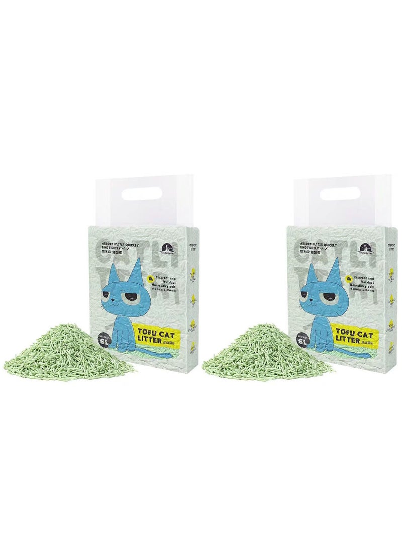 CityRiya-Long Cat Litter, Clumping Cat Litter Natural Ingredients, 2 Packs 12L Low Dust Superior Odor Control Cats Litters, Kitty Litters, Hard Clumping Moisture Absorbing Clay Multi Cats Litter (Green Tea)  - Image 1
