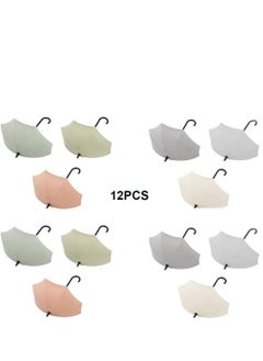 Y&D 12 pcs Creative Umbrella Shaped Key Hanger Self Adhesive Wall Hooks Cute Mount Holder Home Decorative Accessories Gadgets Storage  - Image 1