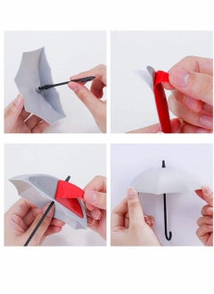 Y&D 12 pcs Creative Umbrella Shaped Key Hanger Self Adhesive Wall Hooks Cute Mount Holder Home Decorative Accessories Gadgets Storage  - Image 2