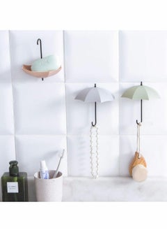 Y&D 12 pcs Creative Umbrella Shaped Key Hanger Self Adhesive Wall Hooks Cute Mount Holder Home Decorative Accessories Gadgets Storage  - Image 4