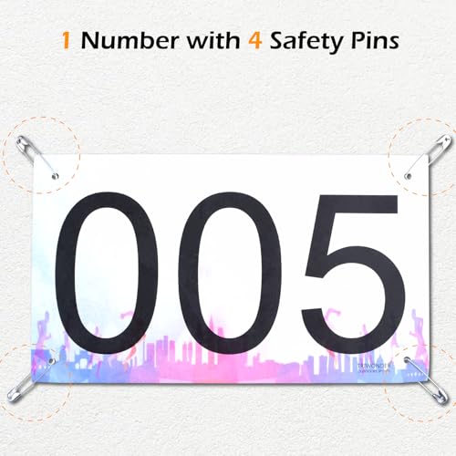TRIWONDER Race Bibs Running Numbers with Safety Pins, Tyvek Large Numbers 4"x7" for Marathon Runners Events Sports Games (Colorful- Numbers 001-100) - Image 5
