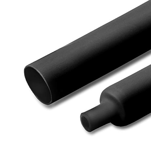 MILAPEAK 1-1/2 inch ((Diameter)) 3:1 Dual Wall Adhesive Heat Shrink Tubing, Large Glue Lined Marine Cable Sleeve Tube, Premium Wire Wrap Protector for DIY by MILAPEAK (4 Feet, Black) - Image 1