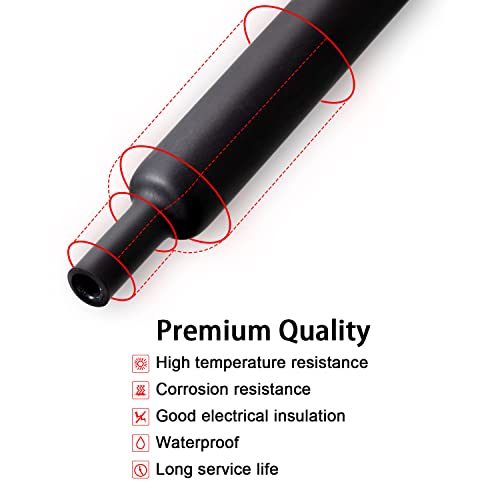 MILAPEAK 1-1/2 inch ((Diameter)) 3:1 Dual Wall Adhesive Heat Shrink Tubing, Large Glue Lined Marine Cable Sleeve Tube, Premium Wire Wrap Protector for DIY by MILAPEAK (4 Feet, Black) - Image 4