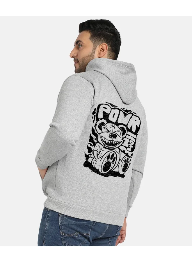Instafab Plus Instafab Plus Men's Grey Contrast Power Hoodie