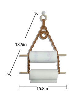 Antikiano 2 Roles Macrame Paper Towel Holder Wall Mount for Kitchen Bathroom  - Image 3