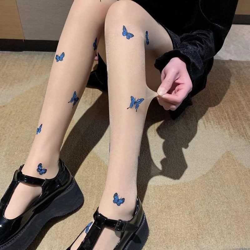 KETKAR Women Pantyhose Butterfly Printed Sheer Thin Long Stockings Tights Summer One Size - Image 4