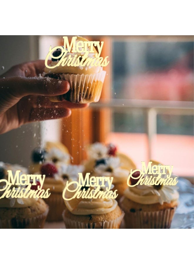 TPGP Merry Christmas Cupcake Charm Topper Â€“ Elegant Acrylic Cake Toppers, Perfect For Holiday Celebrations (Pack Of 6) - Image 3