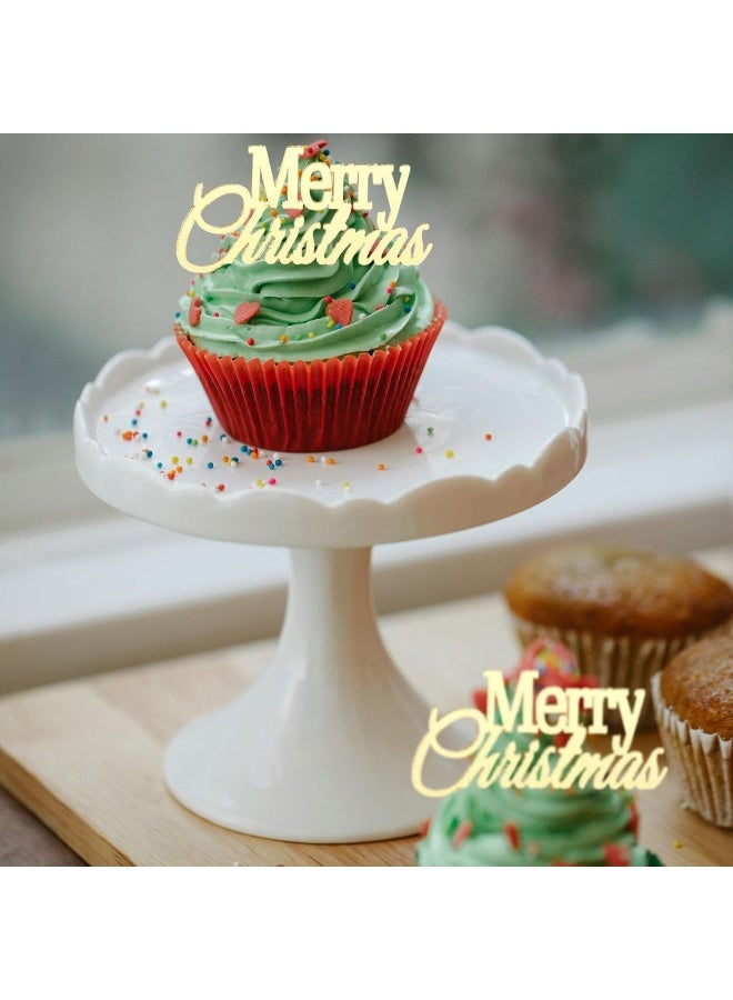 TPGP Merry Christmas Cupcake Charm Topper Â€“ Elegant Acrylic Cake Toppers, Perfect For Holiday Celebrations (Pack Of 6) - Image 4