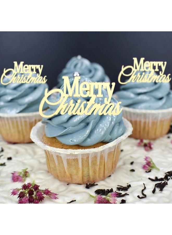TPGP Merry Christmas Cupcake Charm Topper Â€“ Elegant Acrylic Cake Toppers, Perfect For Holiday Celebrations (Pack Of 6) - Image 5