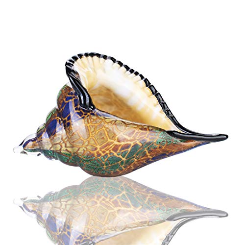 QFkris Glass Conch Figurines, Hand Blown Seashell Art Figurine, Crystal Glass Paperweight, Home Decor Collectible Statue - Image 1