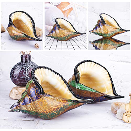 QFkris Glass Conch Figurines, Hand Blown Seashell Art Figurine, Crystal Glass Paperweight, Home Decor Collectible Statue - Image 4