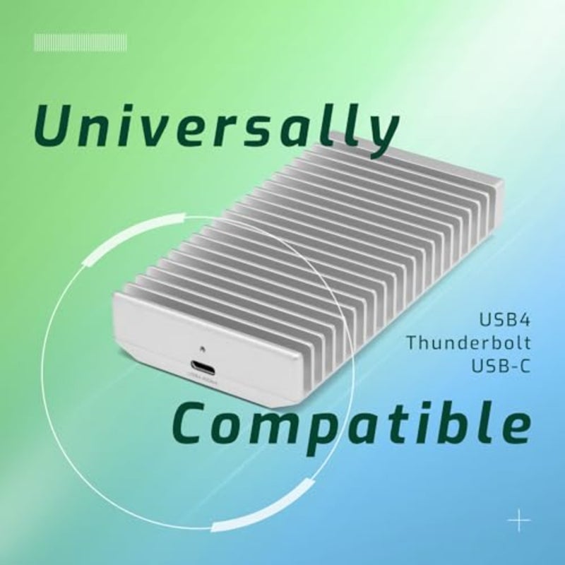 محرك أقراص SSD خارجي Express 1M2 محمول NVMe Thunderbolt USB-C SSD USB4 فائق السرعة مع حاوية حوض حرارة من الألومنيوم (الضميمة فقط) - Image 3