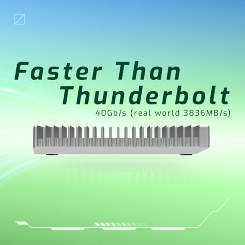محرك أقراص SSD خارجي Express 1M2 محمول NVMe Thunderbolt USB-C SSD USB4 فائق السرعة مع حاوية حوض حرارة من الألومنيوم (الضميمة فقط) - Image 2