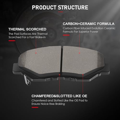 cciyu D958 D537 Front Rear Ceramic Brake Pads Kits 8pcs For 2013-2015 For Acura ILX,2003-2007 For Honda For Accord,2012-2015 For Honda Civic - Image 2