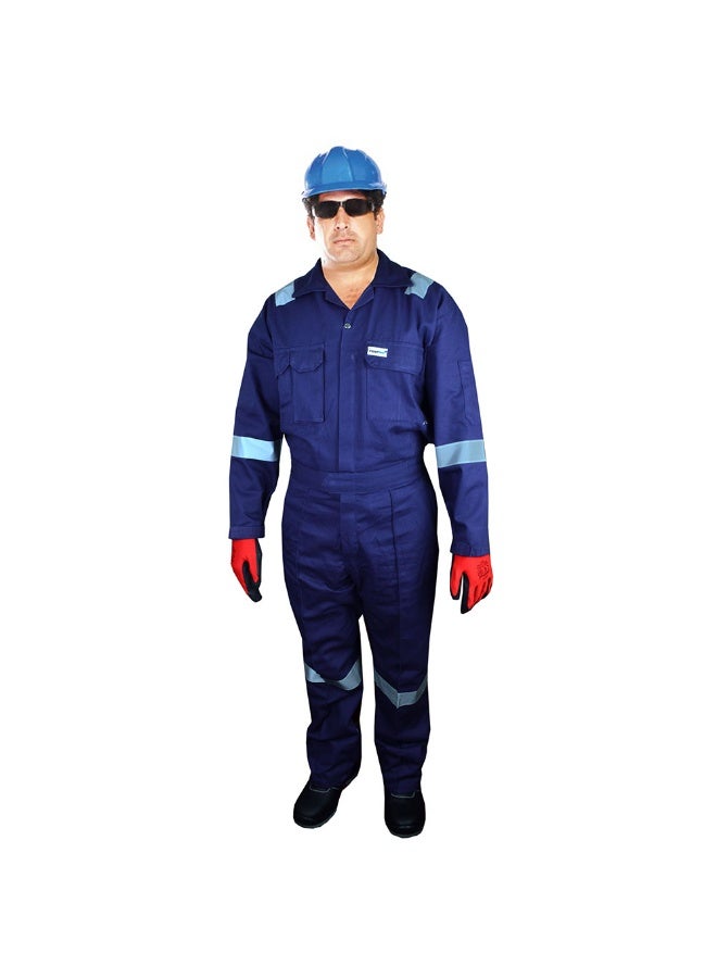 Vaultex VON 260GSM Cotton Coverall , Navy Blue, XL - Image 2