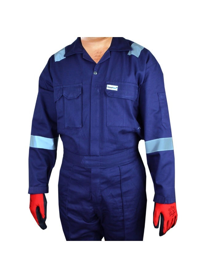 Vaultex VON 260GSM Cotton Coverall , Navy Blue, XL - Image 3