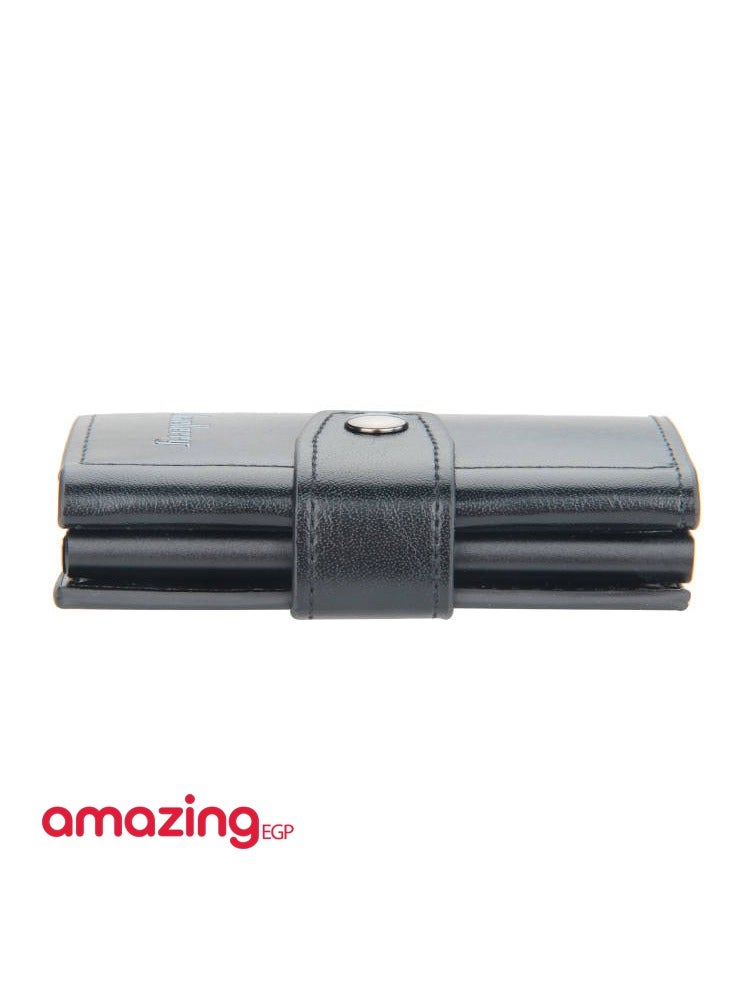 amazing.EGP Card Holder with RFID Technology - High Quality Genuine Leather Men Wallet, Slim Slim Smart Wallet, Gift Mini Wallet to Protect Your CC Information with RFID Technology | Black - Image 5