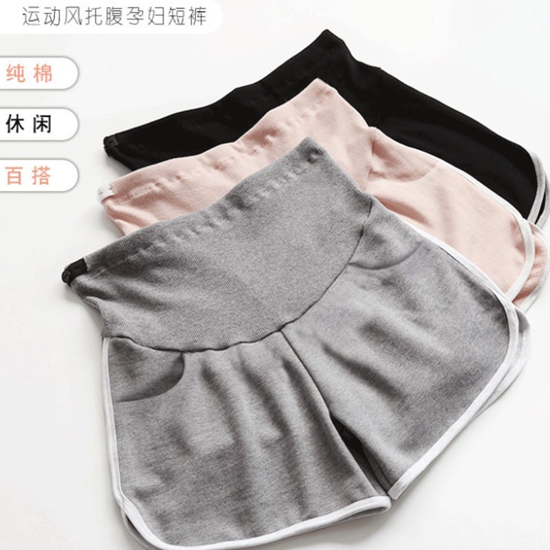 Pregnant women's shorts wear summer pregnant women's safety pants anti-lighting pregnant women's leggings pure cotton loose pregnant women's pants summer gray XXL - Image 3