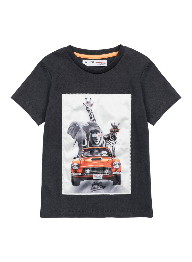 مينوتي تيشيرت أطفال بطبعة سيارة وحيوانات - Image 1