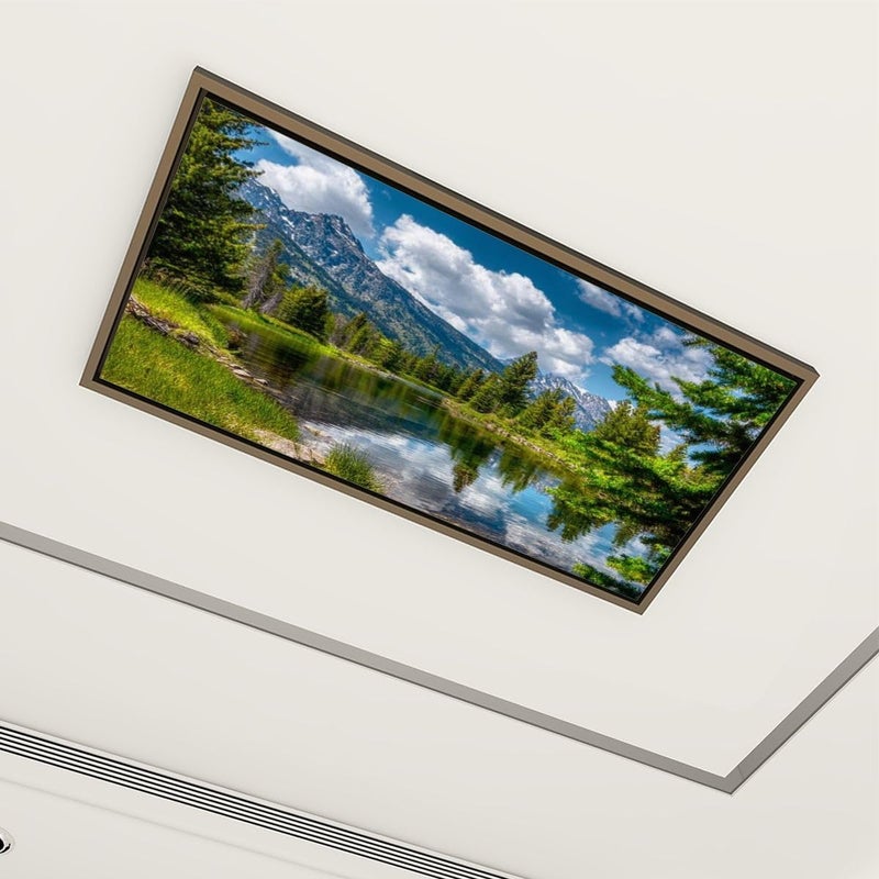 4 Pack Fluorescent Light Covers for Ceiling Lights Stunning Teton mountain lake trees scenic national park Decorative Magnetic Fluorescent Light Filters for Classroom Office Home 4x2 ft - Image 1