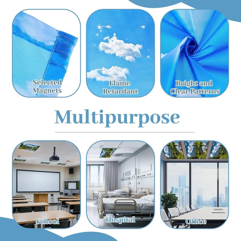 4 Pack Fluorescent Light Covers for Ceiling Lights Stunning Teton mountain lake trees scenic national park Decorative Magnetic Fluorescent Light Filters for Classroom Office Home 4x2 ft - Image 5