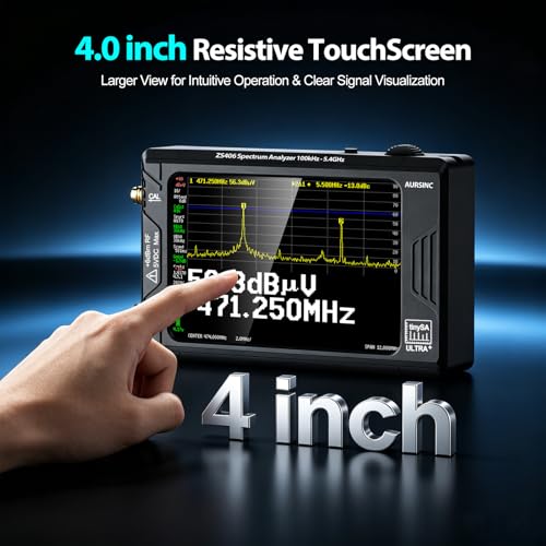 AURSINC TinySA Ultra+ ZS406 Spectrum Analyzer with 50W Attenuator, 2025 Upgraded 100kHz-5.4GHz V0.4.6 Portable Frequency Analyzer with 32Gb Card - Image 4