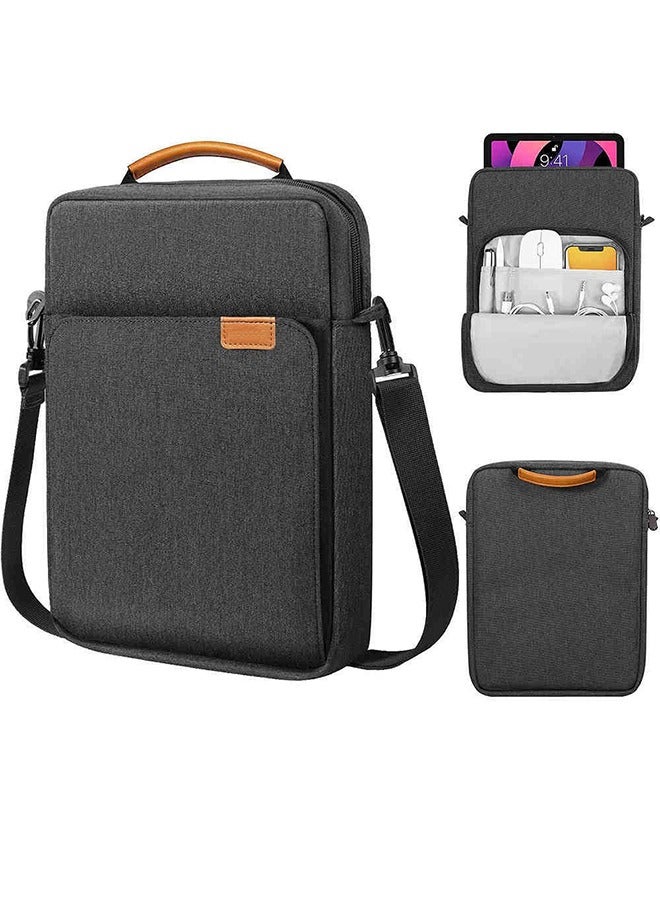 Suitable For 9.8-13.3 Inch Apple Laptop Computer Bag Protective Sleeve Liner Bag Tablet Portable Single Shoulder Diagonal Handle Portable Bag With Shoulder Strap, Laptop Computer Bag, Black Suitable For Various Tablets Huawei, Samsung, Xiaomi, Apple, Etc - Image 1