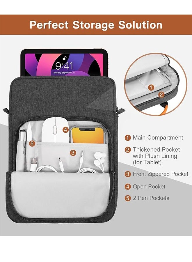 Suitable For 9.8-13.3 Inch Apple Laptop Computer Bag Protective Sleeve Liner Bag Tablet Portable Single Shoulder Diagonal Handle Portable Bag With Shoulder Strap, Laptop Computer Bag, Black Suitable For Various Tablets Huawei, Samsung, Xiaomi, Apple, Etc - Image 4