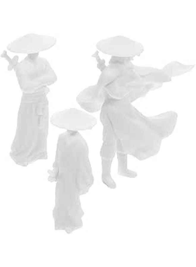 3Pcs Miniature Ancient Chinese Warrior Figurines For Zen Garden Desk Decor - Image 1