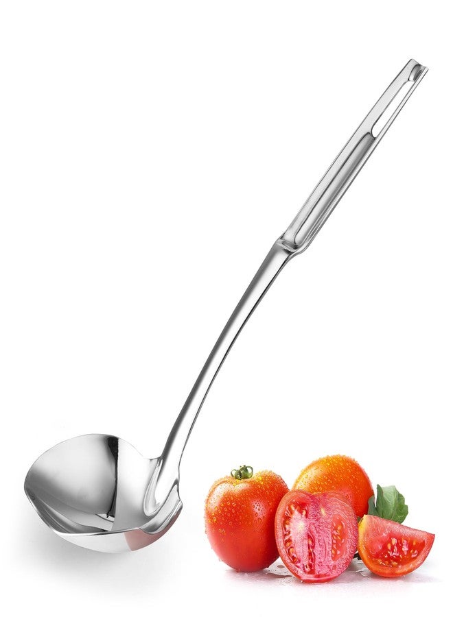 BAERFO Soup Ladle Stainless Steel,12"Metal Soup Spoon with Heat-Proof Handle Comfortable Grip,Durable and Sustainable,Cooking Spoon for Kitchen - Image 1