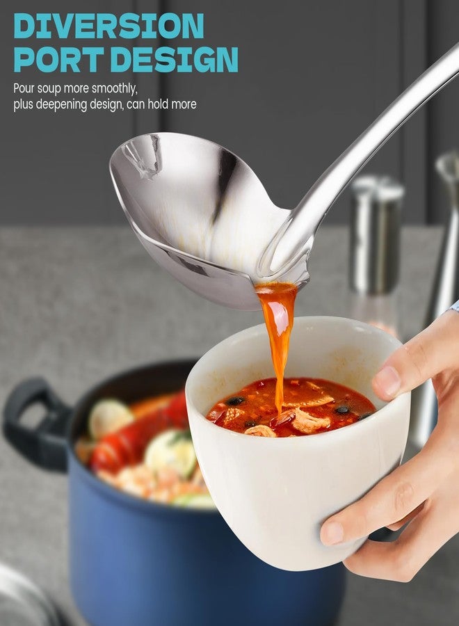 BAERFO Soup Ladle Stainless Steel,12"Metal Soup Spoon with Heat-Proof Handle Comfortable Grip,Durable and Sustainable,Cooking Spoon for Kitchen - Image 3