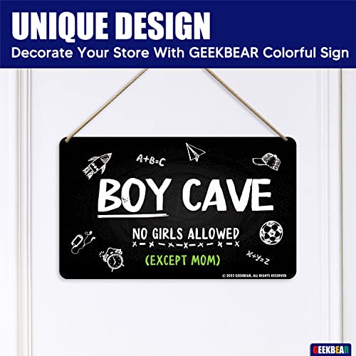GEEKBEAR Boy Cave Sign - Made with Premium Acrylic - A Cute & Educational Addition to Any Little Boy's Room (Chalkboard) - Discontinued Soon - Image 3