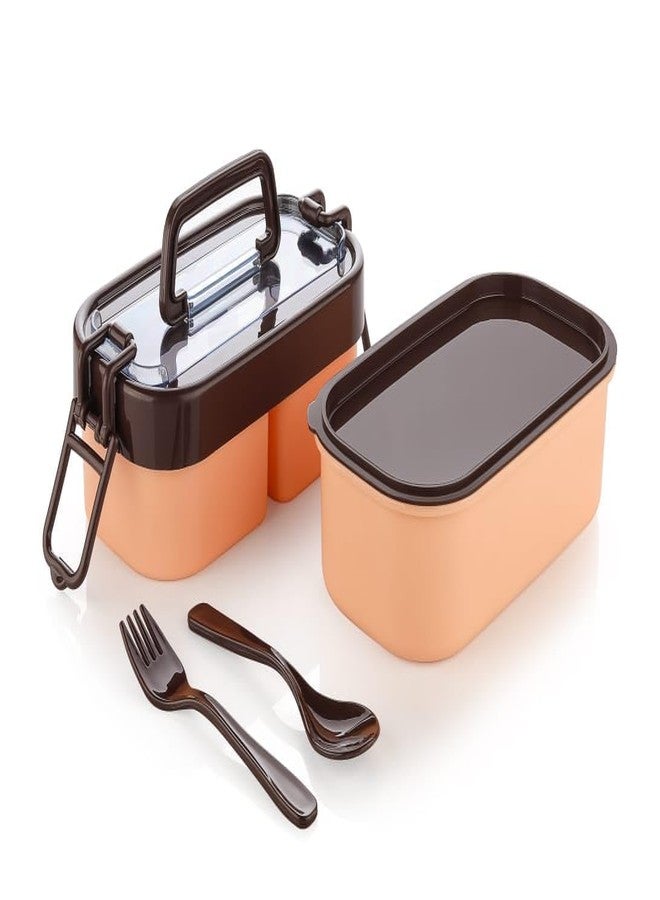 YELLOCUT 2-Tier Bento Lunch Box – Leakproof Stackable Food Storage Container with Cutlery | Meal Prep Lunchbox for Work School Office & Travel | Microwave Safe Durable Lunch Container (1400 ml) - Image 2