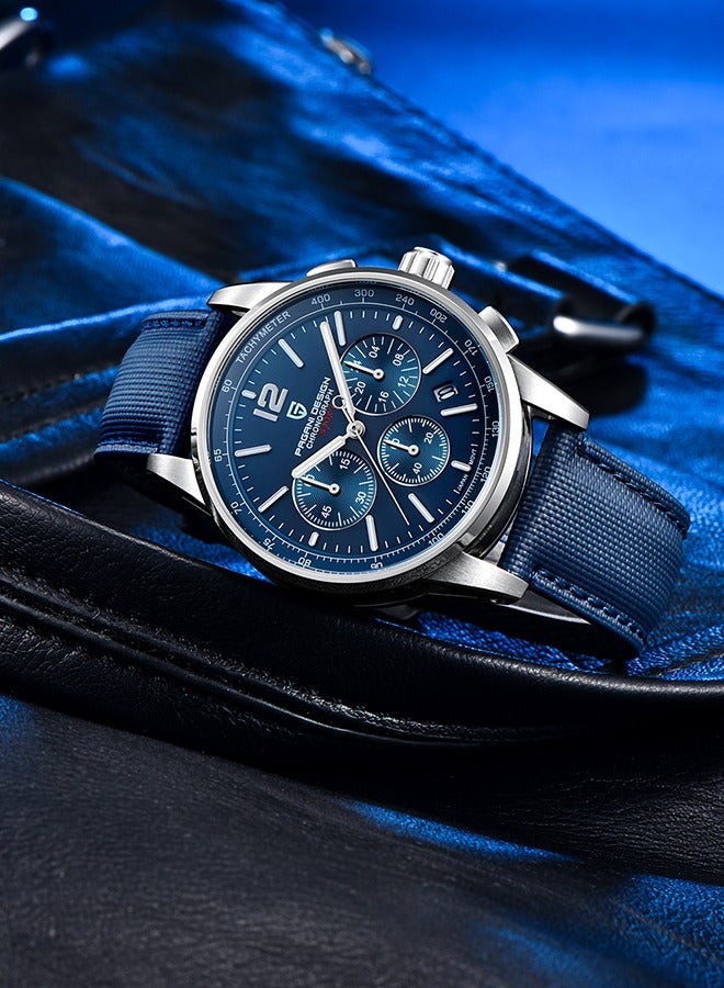 PAGANI DESIGN Watches for Men, Chronograph, VK63 Japanese Quartz Movement, Carbon Fiber Bracelet, Water Resistant to 100M, Sapphire Glass Sports Watch for Men - Image 2