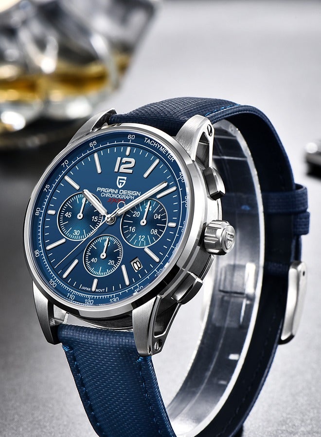 PAGANI DESIGN Watches for Men, Chronograph, VK63 Japanese Quartz Movement, Carbon Fiber Bracelet, Water Resistant to 100M, Sapphire Glass Sports Watch for Men - Image 3