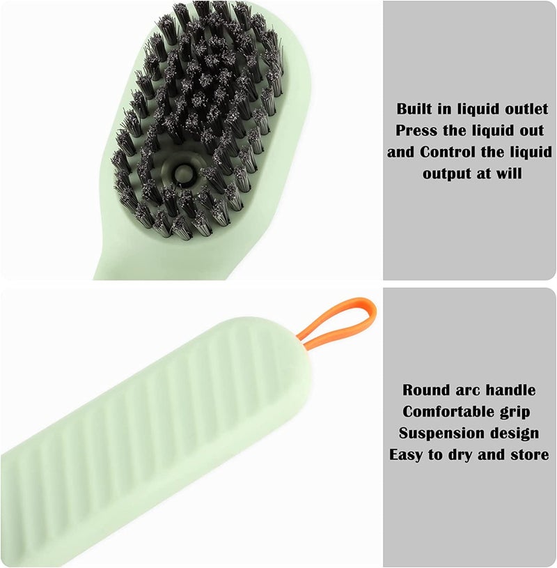 JICOOT 1Pcs Multifunctional Liquid Shoe Cleaning Brush with Soap Dispenser, Shoe Laundry Brush Scrub Brushes for Cleaning, Soft Bristle Cleaning Brushes for Household Use Bathroom Kitchen - Image 4