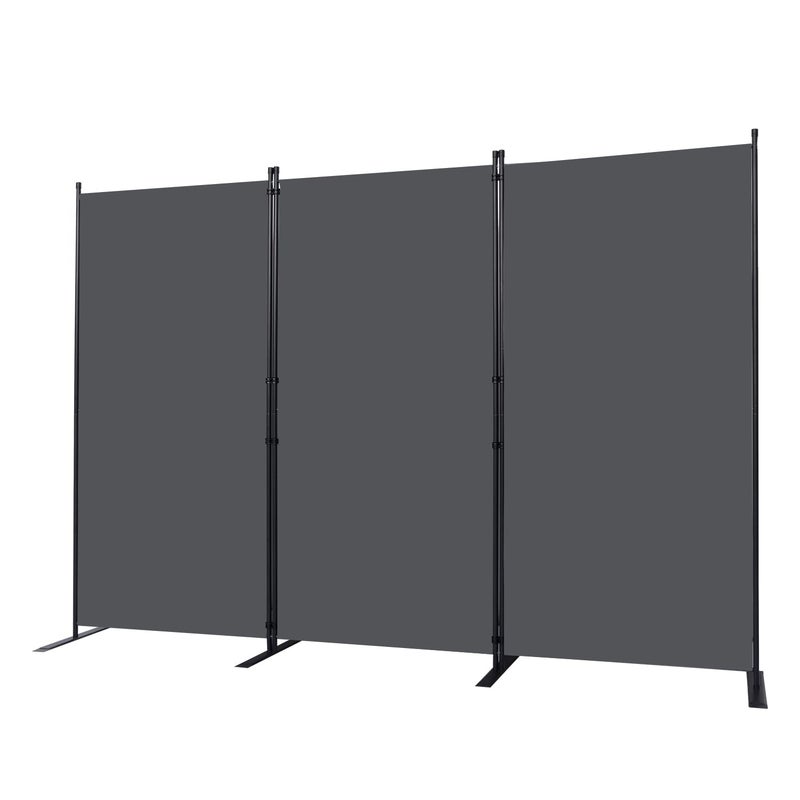 CHOSENM Room Divider 3 Panel Folding Privacy Screens with Wider Support Feet 6 Ft Portable Room Partition for Room Separator 102 W X 71 H Grey